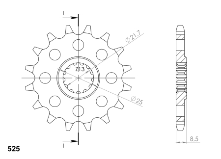 Pinion fata SUPERSPROX 15T, 525 [1]