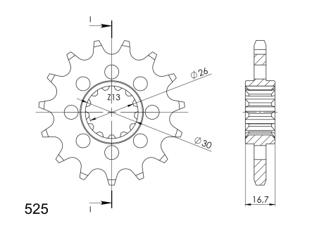 Pinion fata SUPERSPROX 15T, 525 [1]