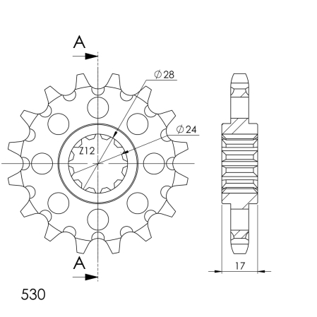 Pinion fata SUPERSPROX 15T, 530 [1]