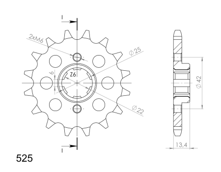 Pinion fata SUPERSPROX 16T, 525 [1]