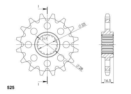 Pinion fata SUPERSPROX 16T, 525 [1]
