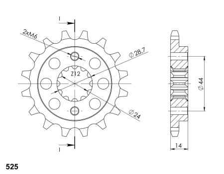 Pinion fata SUPERSPROX 16T, 525 [1]