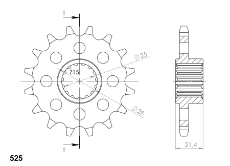 Pinion fata SUPERSPROX 16T, 525 [1]