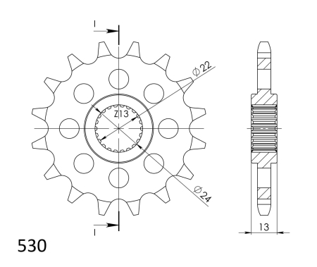 Pinion fata SUPERSPROX 16T, 530 [1]