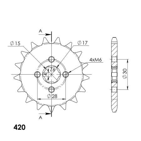 Pinion fata SUPERSPROX 17T, 420 [1]