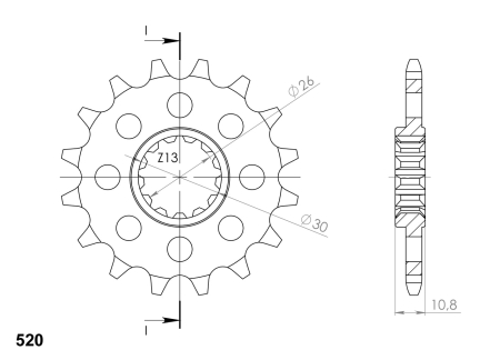 Pinion fata SUPERSPROX 17T, 520 [1]