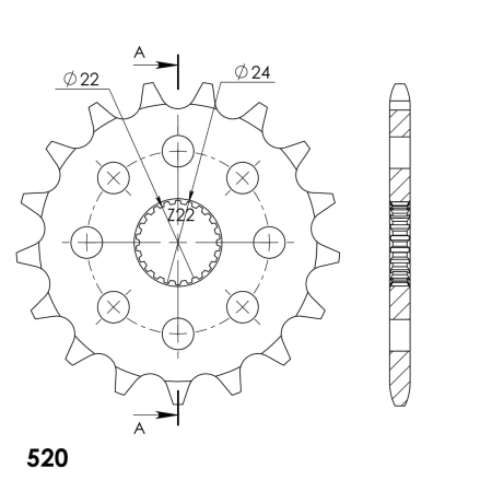 Pinion fata SUPERSPROX 17T, 520 [1]