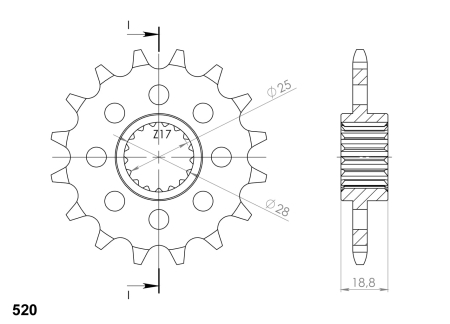 Pinion fata SUPERSPROX 17T, 520 [1]