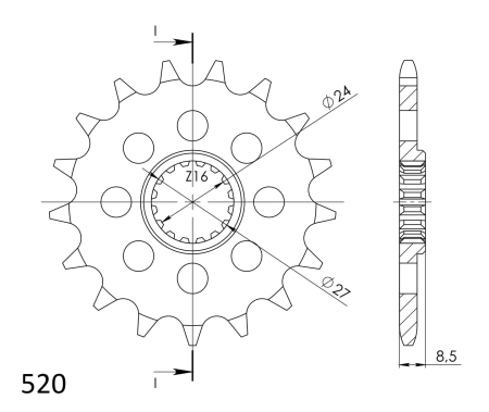 Pinion fata SUPERSPROX 17T, 520 [1]
