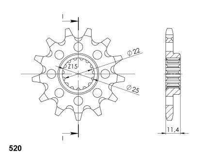 Pinion fata SUPERSPROX 17T, 520 [1]