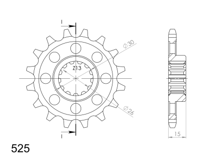 Pinion fata SUPERSPROX 17T, 525 [1]