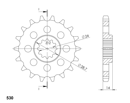 Pinion fata SUPERSPROX 17T, 530 [1]