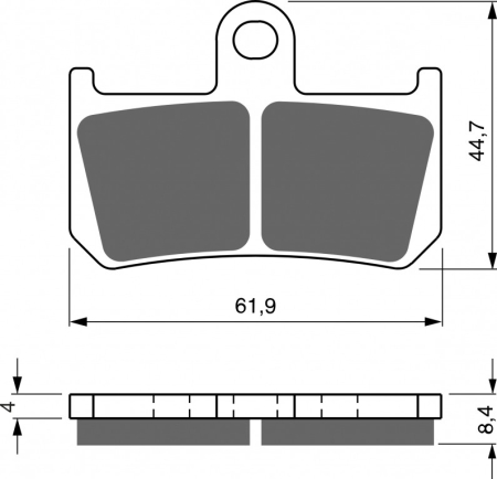 FRANA - Placute de frana GOLDFREN GP6 (1 set = 2pcs small, 2pcs large)