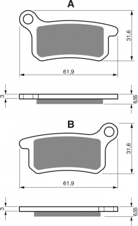 Placute frana - Placute de frana GOLDFREN S33 OFF-ROAD Spate