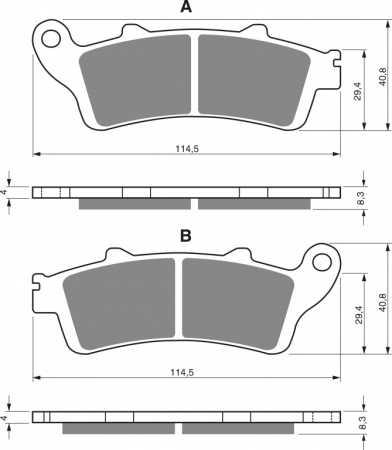 Placute frana - Placute de frana GOLDFREN S33 STREET Spate