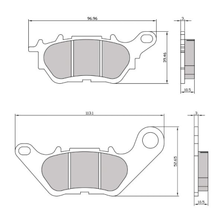 Placute frana - Placute de frana RMS spate homologated organic