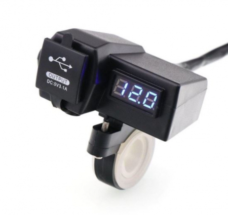 Prize usb/c - Priza dublu usb cu voltmetru și intrerupator