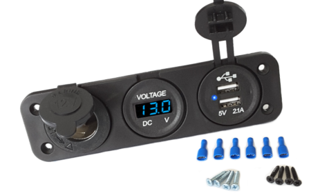 Incarcator telefon - Priza dublu usb voltmetru si bricheta moto atv auto