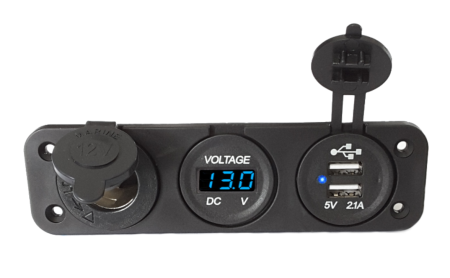 Priza dublu usb voltmetru si bricheta moto atv auto [2]