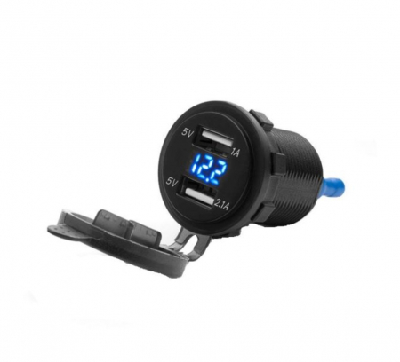 Prize usb/c - Priza USB cu voltmetru moto atv