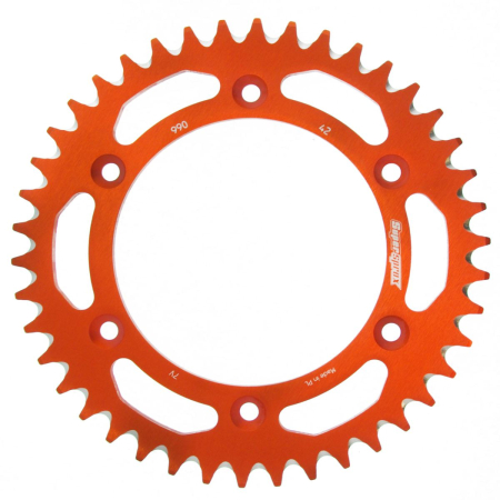 TRANSMISIE - Rear ALU sprocket SUPERSPROX portocaliu 42T, 520