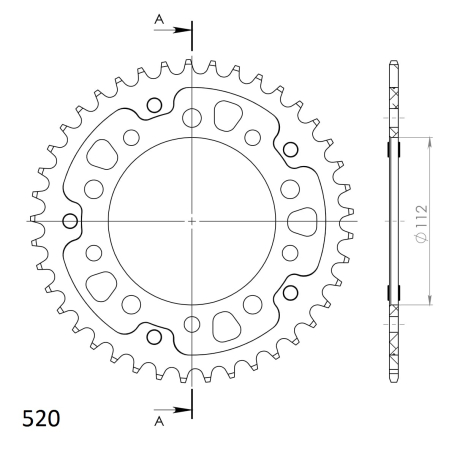 Rear sprocket SUPERSPROX STEALTH auriu 41T, 520 [1]