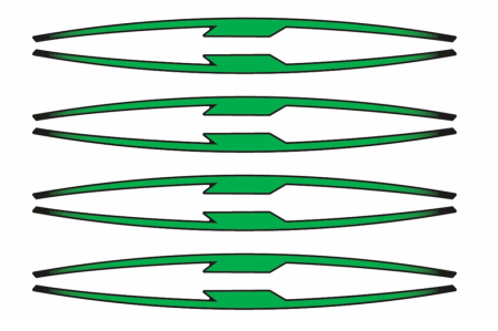 Abtibilde - Rim strip PUIG verde set of 8 rim strips