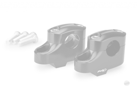 Inaltatore ghidon - Risers PUIG PULLBACK argintiu height 20mm, d 25mm, back 16mm