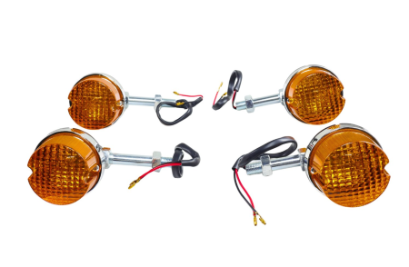 Set semnalizari - Semnale cu bec moto cromate set de 4 bucati