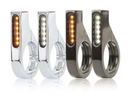 Set semnalizari - Semnale moto furca custom led semnalizari aluminiu