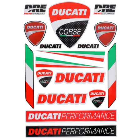 Abtibilde - Set autocolant Ducati pe folie, stikere moto