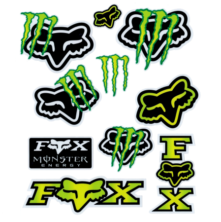 Abtibilde - Set autocolant Monster pe folie, stikere moto model 14