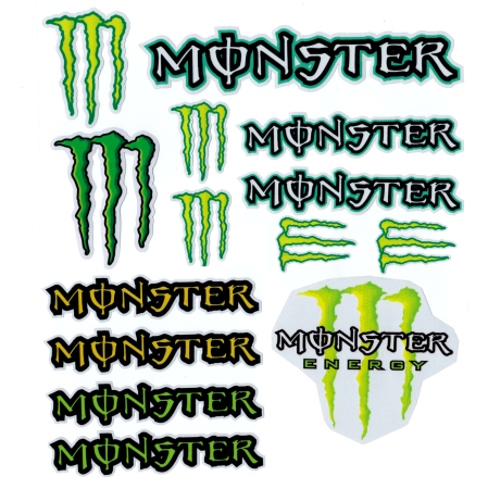 Abtibilde / Stickere - Set autocolant Monster pe folie, stikere moto