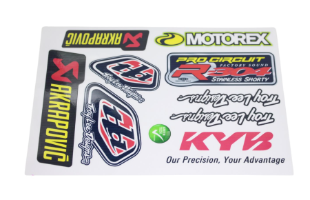 Abtibilde - Set autocolant pe folie, stikere moto akrapovic kyb motorex
