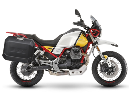 TRANSPORT & DEPOZITARE - Set complet cutii aluminiu laterale, 36L / 47L SHAD TERRA NEGRU, include kit montare SHAD MOTO GUZZI V 85 TT