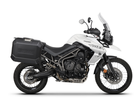 TRANSPORT & DEPOZITARE - Set complet cutii aluminiu laterale, 36L / 47L SHAD TERRA NEGRU, include kit montare SHAD TRIUMPH Tiger 800