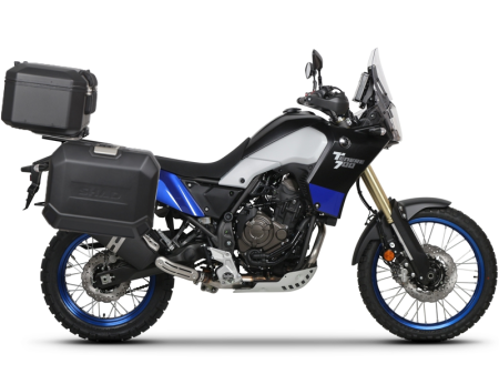 TRANSPORT & DEPOZITARE - Set complet cutii aluminiu SHAD TERRA (negru), 37L cutie centrala 36L / 47L cutii laterale, incluzand kit montare si placa SHAD YAMAHA Tenere 700 XTZ690