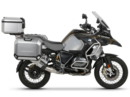 Kituri complete TERRA Shad - Set complet de cutii aluminiu SHAD TERRA, 48L cutie centrala si 36L / 47L cutii laterale, incluzand set de montaj si placa SHAD R 1200 GS Adventure/ R 1250 GS Adventure