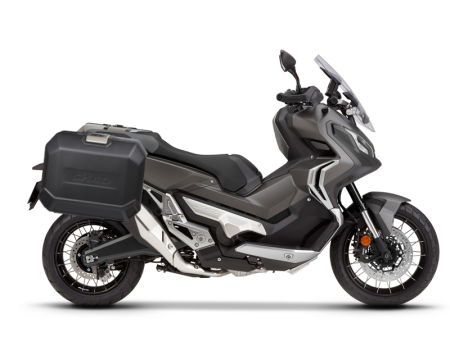 TRANSPORT & DEPOZITARE - Set complet de cutii de aluminiu 47L / 47L SHAD TERRA NEGRU, incluzand kit montaj SHAD HONDA X-ADV 750