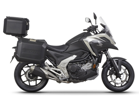TRANSPORT & DEPOZITARE - Set complet de cutii de aluminiu SHAD TERRA NEGRU, 37L cutie centrala si 36L / 36L cutii laterale, incluzand kit montaj si placa SHAD HONDA NC 750 X 2021-