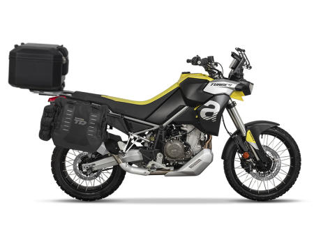 Kituri complete TERRA Shad - Set complet de genti laterale adventure SHAD TERRA TR40 si topcase din aluminiu SHAD TERRA BLACK 48L, incluzand kitul de montaj SHAD Aprilia Tuareg 660