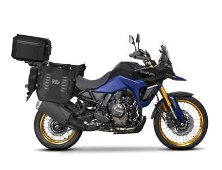 TRANSPORT & DEPOZITARE - Set of SHAD TERRA TR40 adventure saddlebags and SHAD TERRA aluminium top case TR55 PURE BLACK, including mounting kit SHAD SUZUKI V-STROM 800 DE