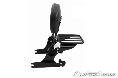 Cadru - Sissybar plane CUSTOMACCES LUXUS SOFTAIL Negru