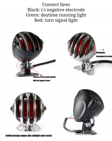 Stop moto led retro caffe racer custom chopper cruiser bobber [7]