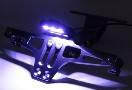Suport numar moto reglabil aluminiu iluminat led scuter atv [7]