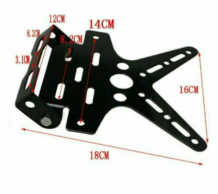 Suport numar reglabil rabatabil metalic moto ATV scuter universal [3]