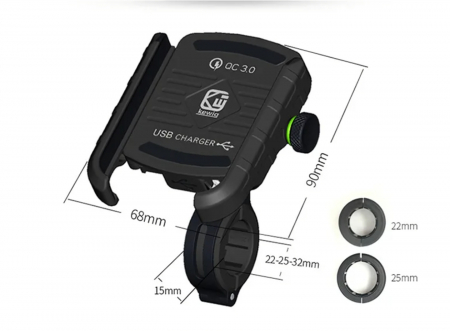 Suport telefon moto cu încărcare usb fast charging [2]