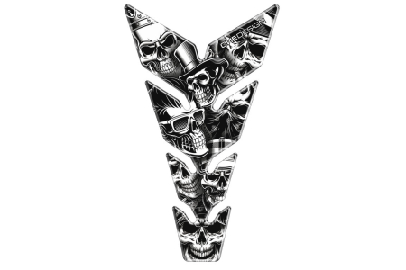 Abtibilde - Tank pad PUIG Skull Party Black and White