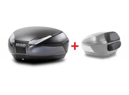 Top case Shad SH48 Titanium / Gray  cu spătar cutie valiza moto [8]