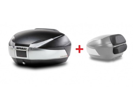 Top case - Top case Shad SH48 Titanium / Gray  cu spătar cutie valiza moto